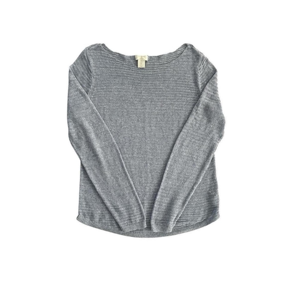 St Tropez West Light‎ Blue Loose Knit Linen
Sweater Boat Neck Women Sz L